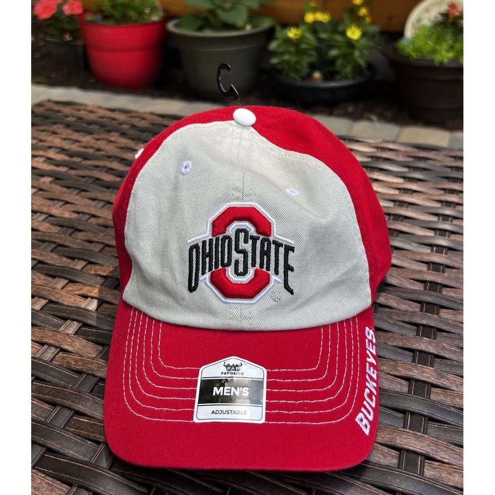 Ohio State Buckeyes Red Adjustable Baseball Hat Cap Fan Favorite NEW